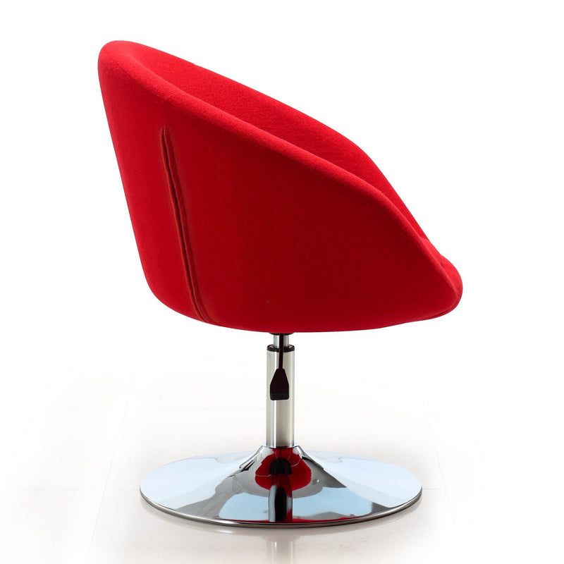 Upholstered Swivel Lounge Chair With Adjustable Height - Red, photo 2 of 6