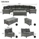 8-Pieces Outdoor Wicker Round Sofa Set
