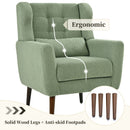 Modern Accent Chair, Teddy Fabric Living Room Chairs Comfy Reading Chair, Mid Century Accent Chair, Lounge Arm Chairs Armchair For Living Room Bedroom - Light Green by HouseOfZazla