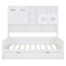 Daybed With All-In-One Cabinet And Shelf