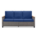 69.7" Wide Outdoor Wicker Patio Sofa