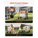 Foldable Wagon Cart Converts to Bench 550lb Load & 220L Utility Wagon for Camp by HouseOfZazla