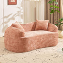 Curved 2 Person Compress Sofa With Armrests, Includes Pillows