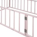 Metal Floor Bed Frame With Fence And Door by HouseOfZazla