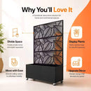 70.87" H × 46.06" W Leaf Pattern Privacy Screen with Planter Box by HouseOfZazla