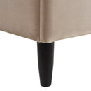Aspen Vertical Tufted Modern Headboard Platform Bed Set, Queen, Mink Beige Performance Velvet