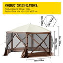 Camping Gazebo Tent, 10'x10', 6-Sided Pop-up Canopy Screen Tent by HouseOfZazla