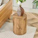 Cylindrical End Coffee Table, Living Room Furniture - Wood by HouseOfZazla