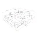 Rebecca - Sofa With Pull Out Bed, Storage Chaise, USB And Cup Holders - Dark Gray by HouseOfZazla