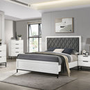 Taraval - Queen Upholstered Panel Bed - White by HouseOfZazla