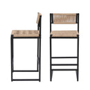 Kitchen Bar Stools with Footrest Set of 2 Paper Rope Weave Dining Chairs by HouseOfZazla