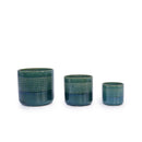 Grid Flowerpot Set of 3 Planters for Patio and Garden