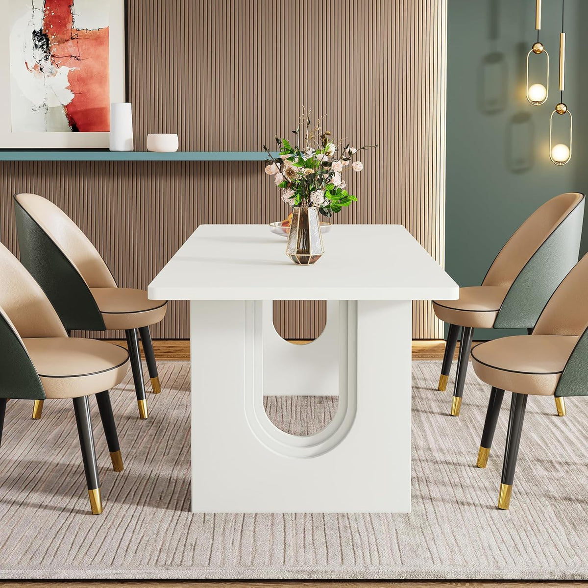 Rectangular Dining Table For 6 - 8 People With Pedestal Base, photo 5 of 23