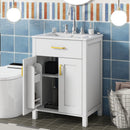 Bathroom Vanity Combo With Ceramic Sink, Luxurious Space-Saving Vanity, 2 Soft Close Doors by HouseOfZazla