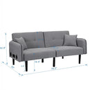 Modern Folding Ottoman Sofa Bed With Stereo System - Gray