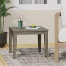 Dexterity Outdoor Square Side Table with Wood Frame - Gray by HouseOfZazla