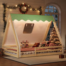 Full Size House Floor Bed with Tent and Light