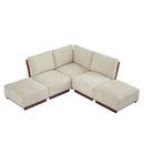 Velora 88.5 in. 5-Piece V Shaped Boucle Modular Free Combination Sectional Sofa