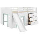 Modern Low Loft Bed With Slide, 3 Storage Drawers, And 2 Doors by Unique Piece Furniture