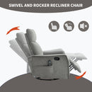 Heat Massage Manual Recliner Chair with Rocker and Swivel