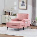 Modern Minimalist Chenille Fabric Chaise Lounge Recliner