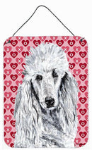 White Standard Poodle Hearts and Love Wall or Door Hanging Prints SC9703DS1216