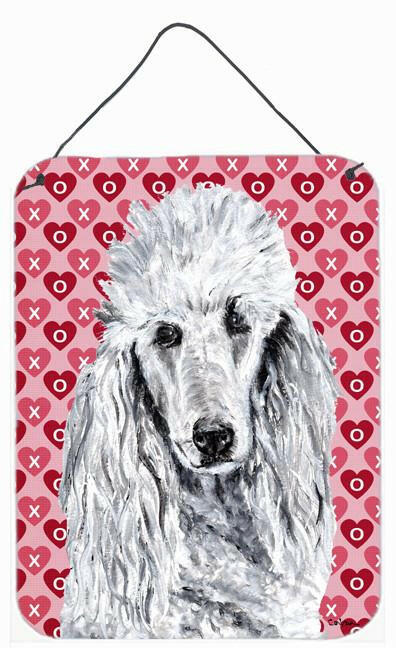 White Standard Poodle Hearts and Love Wall or Door Hanging Prints SC9703DS1216