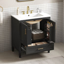 Elegant Fluted Bathroom Vanity With Sink, Soft Close Doors & Drawer by HouseOfZazla