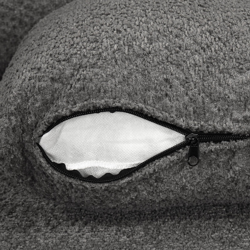 87.7" Convertible Sleeper, Sectional Pull Out Sofa Bed with Storage Ottoman, 2 Throw Pillows, 2 Stools, Wireless Charger and Two Hidden USB Ports for Living Room, Dark Gray