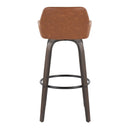 Daniella - Contemporary Fixed Height, Barstool With Swivel With Round Footrest (Set of 2)