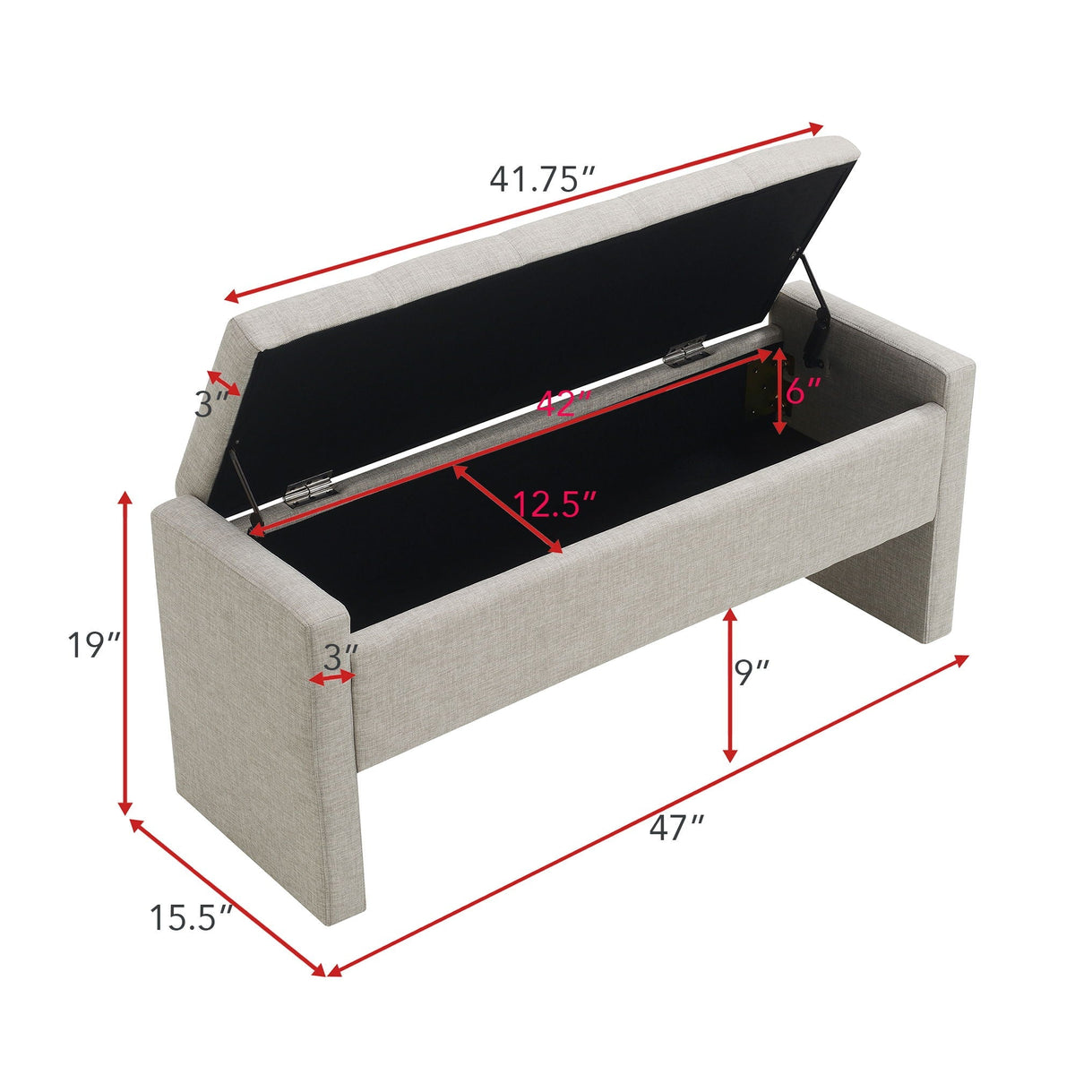 Modern Upholstered Large Bed End Bench With Storage, photo 7 of 20