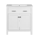 Bathroom Vanity With Ceramic Sink, Modern Single Bathroom Cabinet With 2 Doors And A Shelf, Soft Close Doors by Unique Piece Furniture