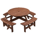 8 Person Wooden Picnic Table Outdoor Camping Dining Table with Seat by HouseOfZazla