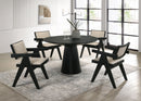 Jasper - 5 Piece Round Dining Set - Ebony Black by HouseOfZazla