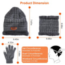 Winter Knitted Hat Scarf Gloves 3Pcs Winter Warm Beanie and Touch Screen Gloves Scarf Set Knit Beanie Skull Cap Neck Warmer Mittens for Men Women