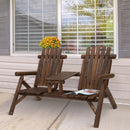 Outsunny 2-Seat Wooden Adirondack Chair