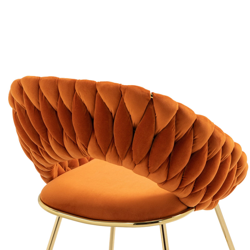 Accent Chairs Set of 2, Velvet Side Chairs with Gold Legs, Mid-Century Upholstered Dining Chairs for Living Room, Kitchen, Bedroom, Beauty Room