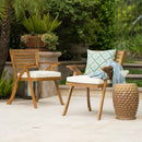 Dining Chair With Water-Resistant Cushion - Teak Wood by HouseOfZazla
