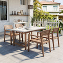 U_STYLE 5-Piece Outdoor Acacia Wood Dining Set by HouseOfZazla