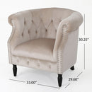 Celestialis Upholstered Club Chair with Tub Design and Rolled Recessed Armrests by HouseOfZazla