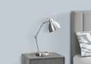 Lighting, Table Lamp, USB Port Included, Nickel Metal, Nickel Shade, Modern - Silver by HouseOfZazla
