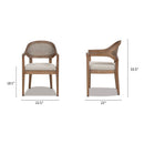 Americana - Mid-Century Modern Cane Back Dining Chair Textured Weave - Taupe Beige by HouseOfZazla