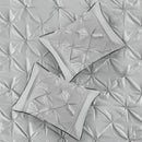 7-Piece King 100% Polyester Pieced Pleated Tufted Comforter Set