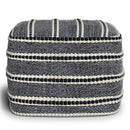 Corrie - Square Outdoor / Indoor Pouf - Navy / White