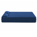 Modern Floor Sofa With Two Pillows Convertible Teddy Fabric Foam Filled Bed