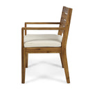 Outdoor 6-Seater Acacia Wood Expandable Dining Set with Cushions