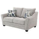 Lido - Upholstered Loveseat With Tapering Block Legs - Light Gray by HouseOfZazla