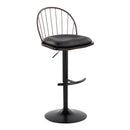 Riley - Farmhouse Adjustable Height Barstool With Swivel With Rounded T Footrest (Set of 2) by HouseOfZazla