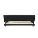 Queen Size Upholstered Platform Bed Frame With LED Lighting, Curve Design, Slat Support, No Box Spring Needed - Black by HouseOfZazla