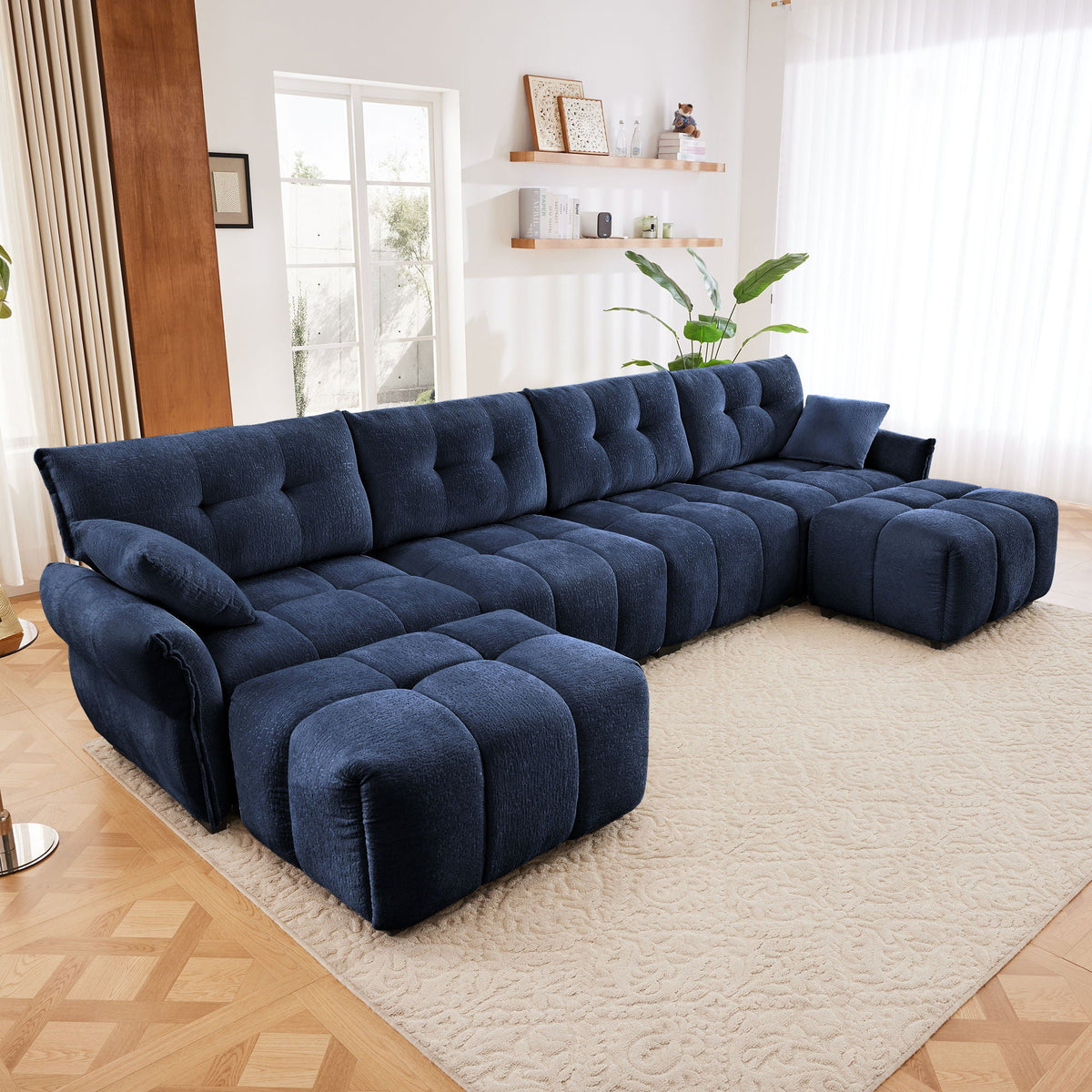 Sofa Set With Ottoman And Pillows, Textured, High Resilience Cushions, photo 21 of 40